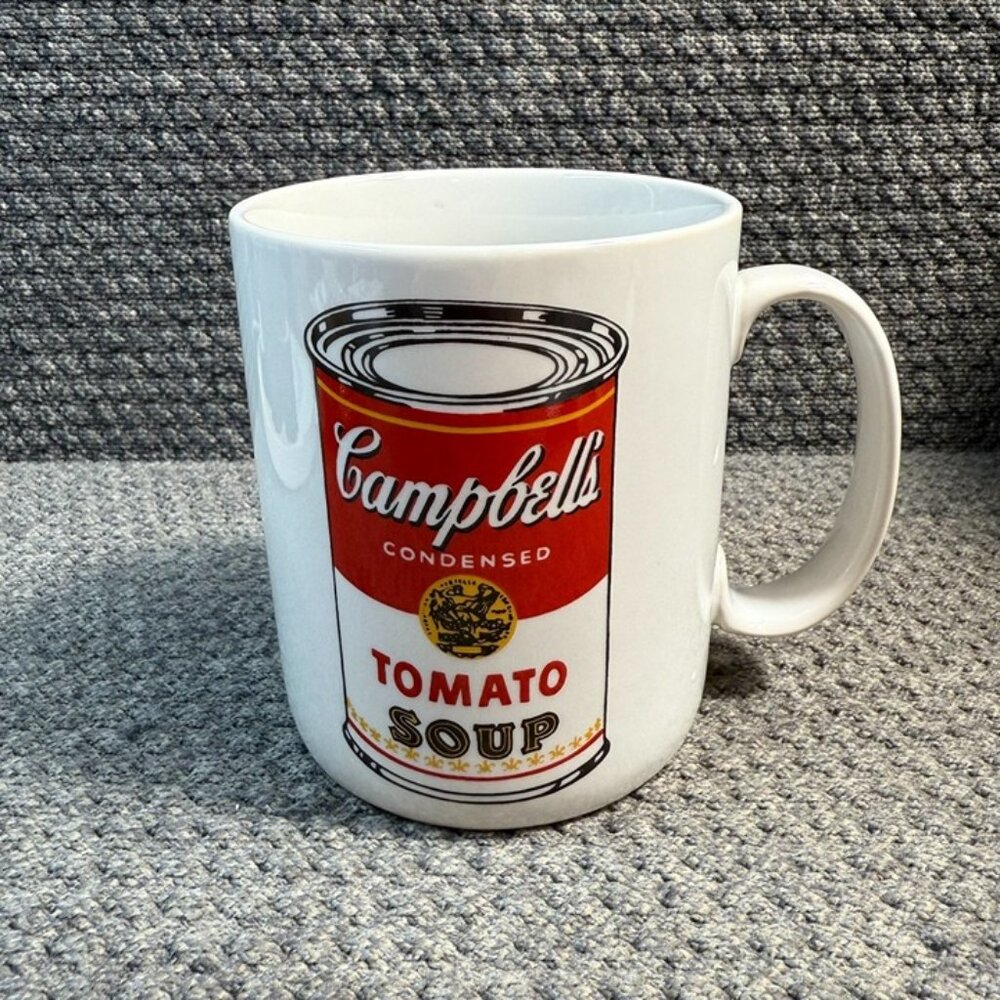 Andy Warhol Signature Campbell's Tomato Soup Coffee Mug Cup Block Pop